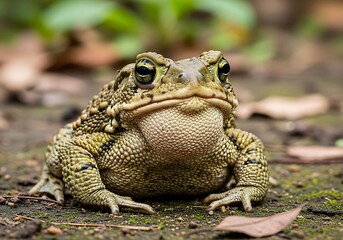 Obraz premium Close Up of a Toad on the Ground.