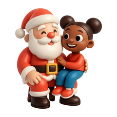 PNG Joyful Santa with happy child