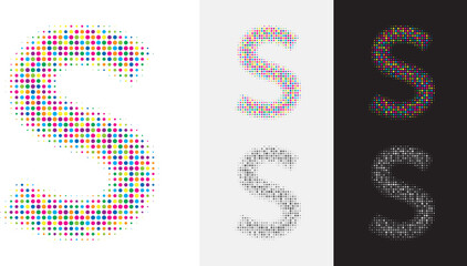 カラフルなドット文字S、アイキャッチ画像　白バックのタグ