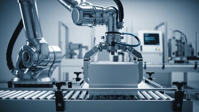 Industrial robot handling package