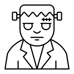 Frankenstein Outline Icon Vector Illustration