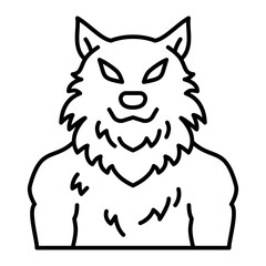 Werewolf Outline Icon Vector Illustration