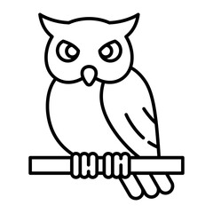Owl Outline Icon Vector Illustration