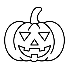 Jack O Lantern Outline Icon Vector Illustration