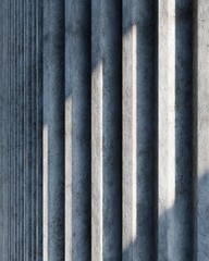 Fototapeta premium Concrete Columns with Sunlight and Shadow Play, Architectural Detail