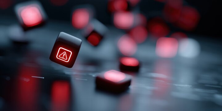 Computer Keyboard Error Key with Warning Symbol