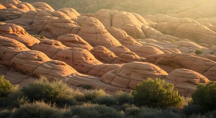 Desert Rock Formations at Sunrise.