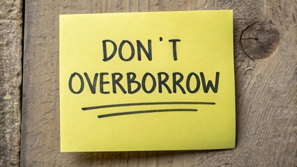 Note on Wood Background Emphasizing Caution Against Overborrowing and Encouraging Responsible Financial Practices