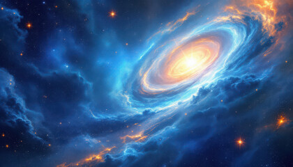 Fototapeta premium Vibrant Galaxy Swirls in the Cosmic Universe