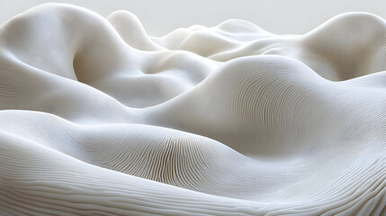 Abstract 3D White Wave Background Illustration