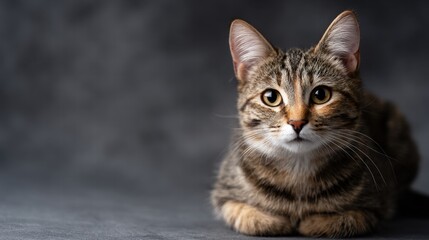 Fototapeta premium Adorable Tabby Cat with Stunning Eyes