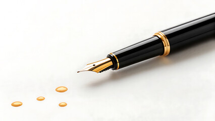 Fototapeta premium fountain pen on white background
