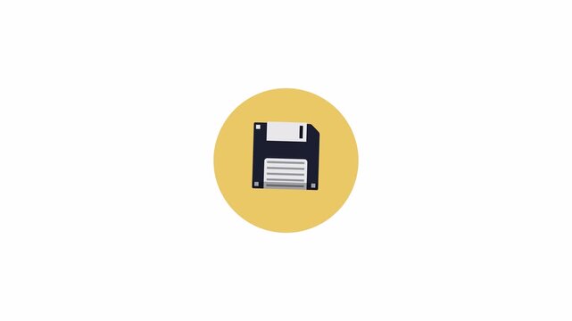 Animated Floppy Disk Save Icon for User Interface.