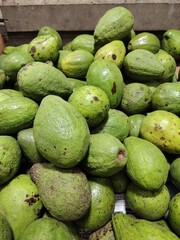 fresh green avocado on market