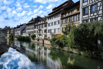 Fototapeta premium Strasbourg in France, old city center with colorful houses, on the canal 