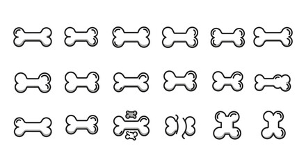 Obraz premium A collection of black and white dog bones in a simple pattern