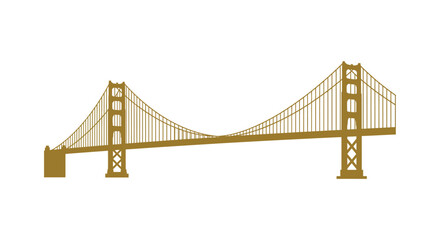 Golden gate bridge illustration in a simple monochromatic style