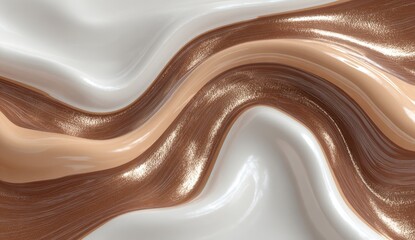 Abstract swirls of creamy, metallic colors
