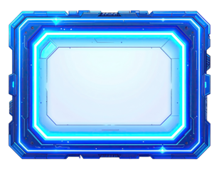 Futuristic blue rectangle frame
