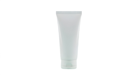 Blank white squeeze tube for cosmetics or pharmaceuticals isolated PNG with Transparent Background
