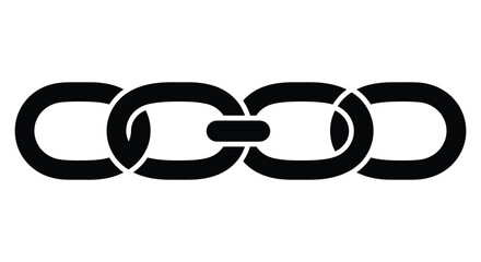 Black and white illustration depicting a connected series of interlocking rings