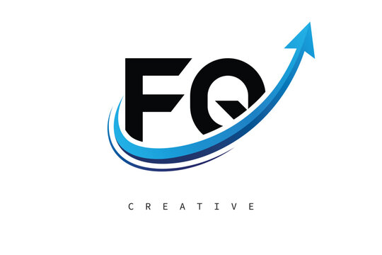 FQ Letter Logo with Dynamic Arrow Swoosh &ndash; Modern Business Branding, Growth, Progress & Innovation Symbol