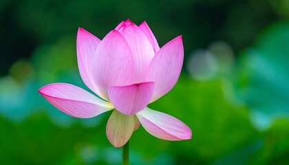 Pink lotus flower in focus