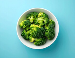 Fresh broccoli florets in a bowl