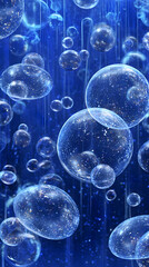 background with glowing light beams filtering through clear blue water