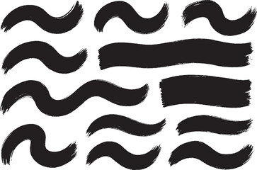 Black Paint Brush Strokes – Grunge Abstract Brush Marks