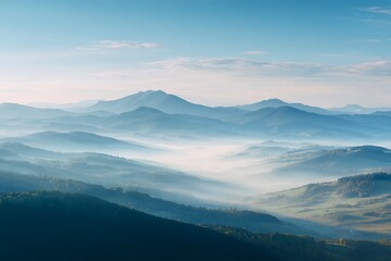 Fototapeta premium View of a mountain range with a few trees
