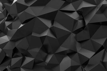 Stunning dark geometric 3D pattern with dynamic shadows and light creates modern abstract background.