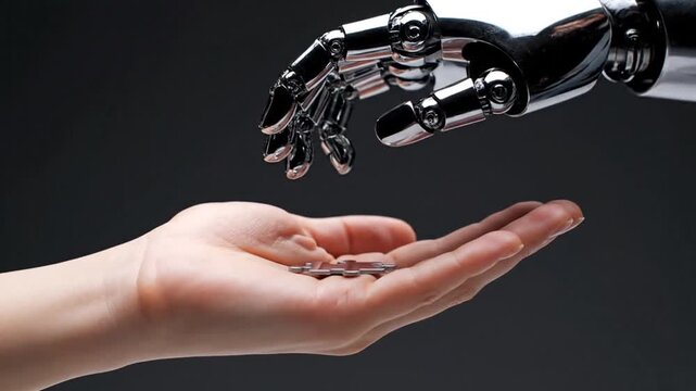 Robot hand transfers object