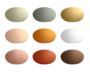 A grid of nine oval shapes, each a different muted color