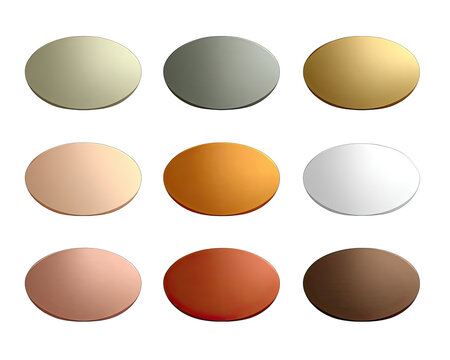 A grid of nine oval shapes, each a different muted color