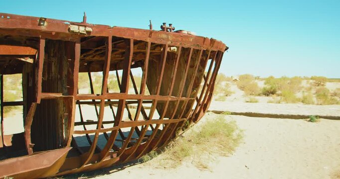 Aral Sea desert Sea Ships remains at Muynak Karakalpak Uzbekistan Soviet era 16 of 50