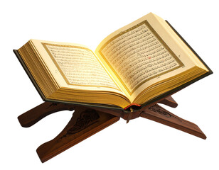  Open Golden Quran with Glowing Pages 