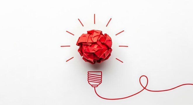 Brilliant red idea bulb for creative inspiration