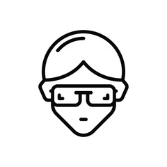 Black line icon for eye safety