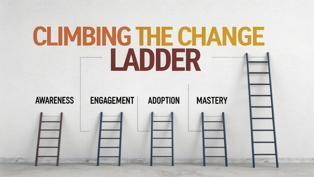 Climbing the Change Ladder with Steps for Awareness, Engagement, Adoption, and Mastery in Personal Development