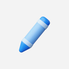 3d Realistic Crayon icon vector Illustration