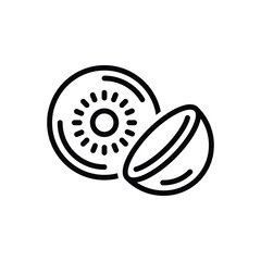 Black line icon for contact lenses