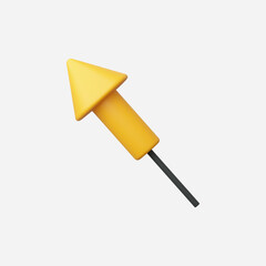 3d Realistic Fireworks Rocket icon vector Illustration