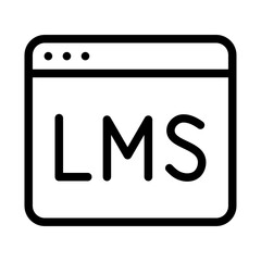 LMS Web Line Icon of Online Learning Management Systems (LMS) Icon Set