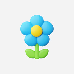 3d Realistic Flower icon vector Illustration