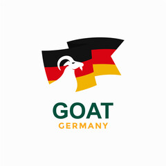 goat and Germany flag in negative space logo