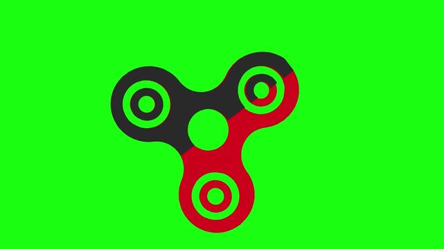 Fidget spinner animation on a green screen background