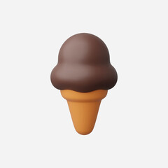 3d Realistic Ice cream icon vector Illustration