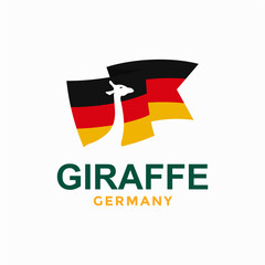 giraffe and Germany flag in negative space logo