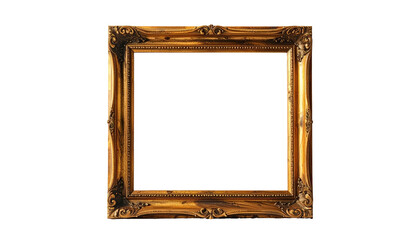 Ornate gold picture frame against black background (2)